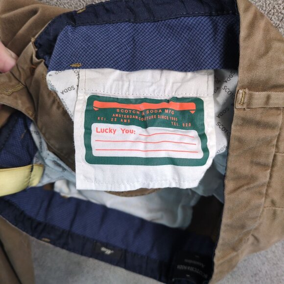 Scotch & Soda Mott Chino Pants Men W29 L32 Slim Fit Stretch Khaki Brown - Picture 8 of 12